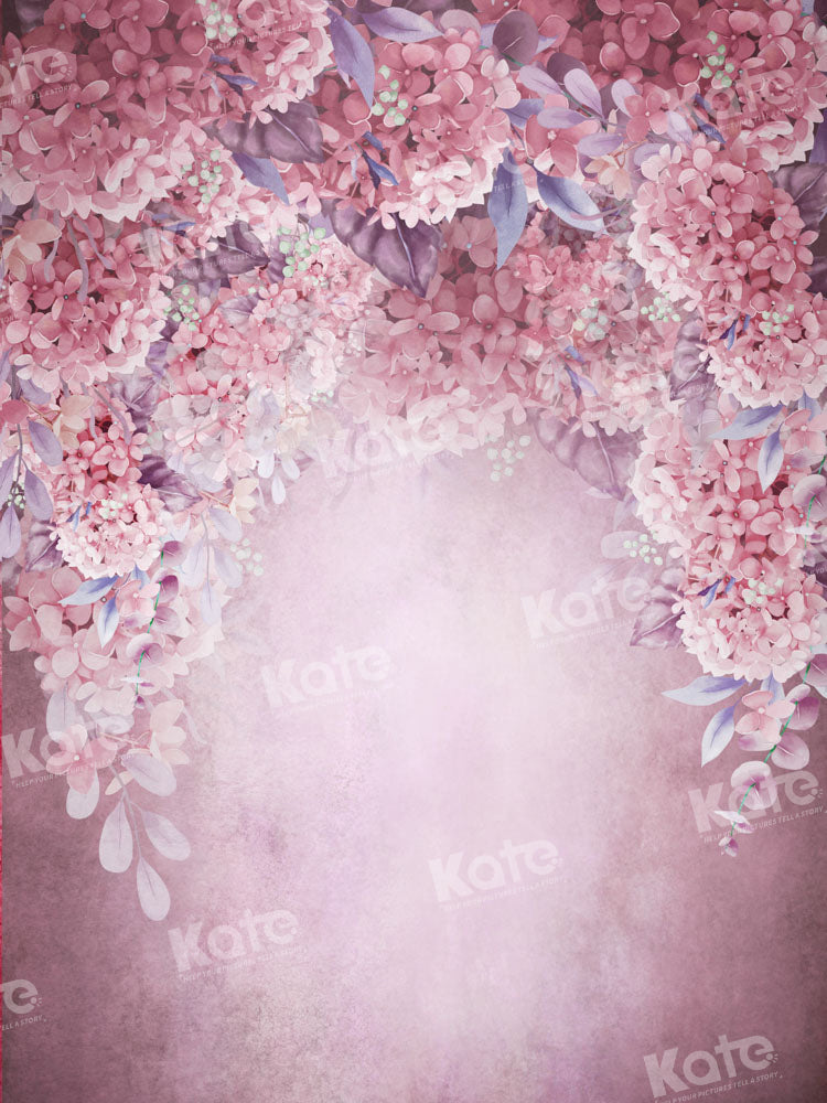 Kate フローラル ファイン アート ピンクの背景