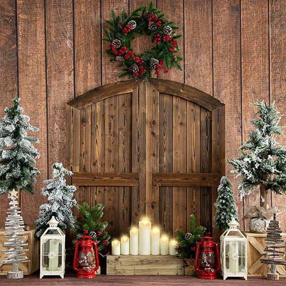 Emetselchによって設計されたkateクリスマスウッドハウス納屋のドアの背景