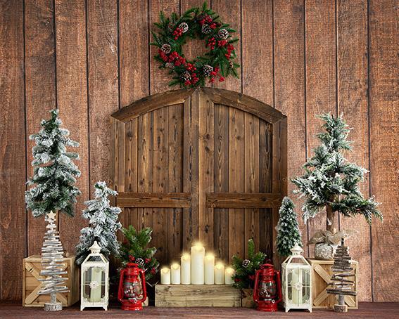 Emetselchによって設計されたkateクリスマスウッドハウス納屋のドアの背景