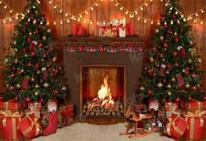 kateクリスマスストーブ木背景撮影