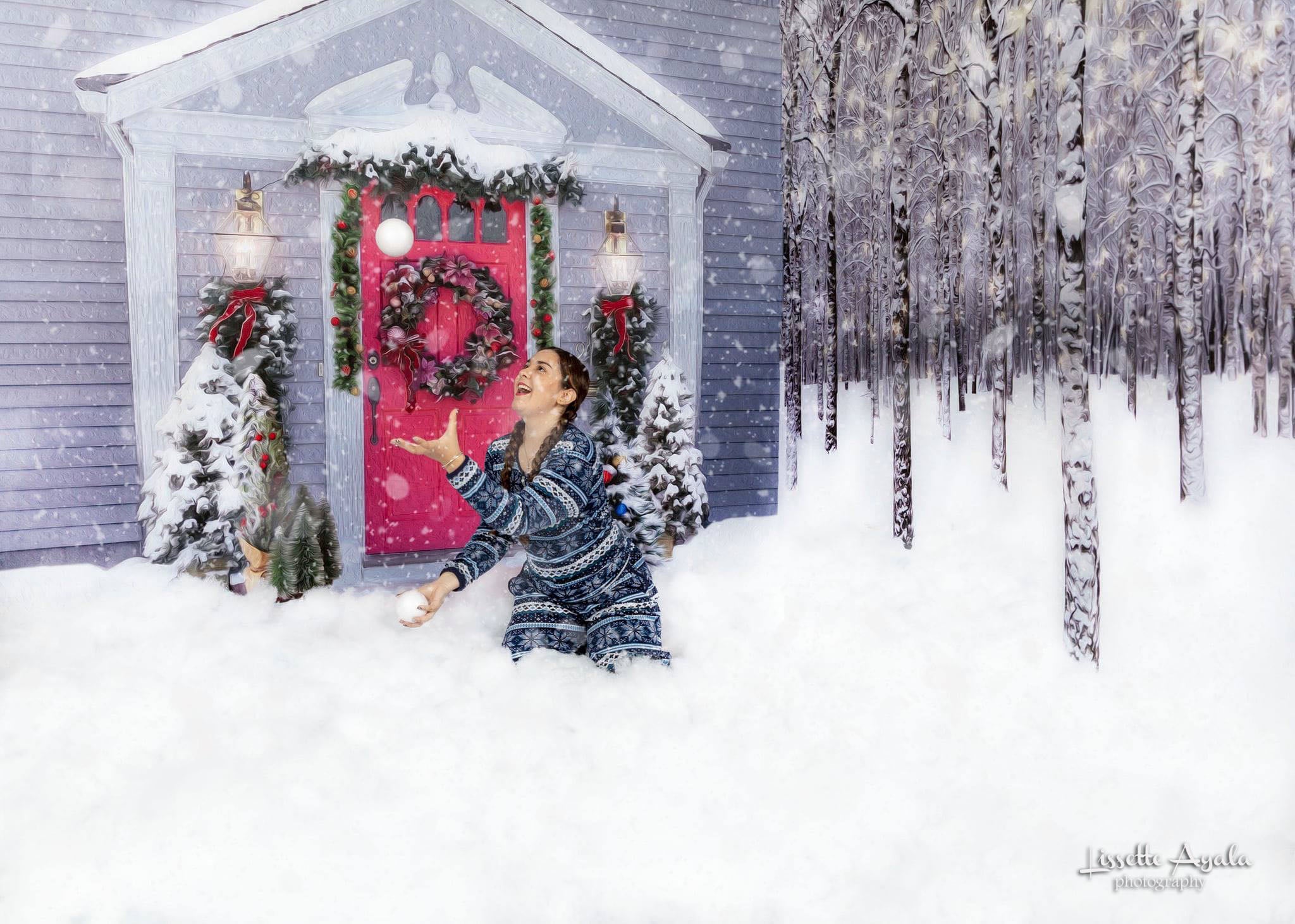 Kateクリスマススノーウィンタールームセット（8ftx8ft＆10ftx8ft＆8ftx10ft）