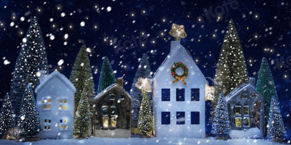 Kate クリスマスイブの背景の木の雪Chain Photography設計