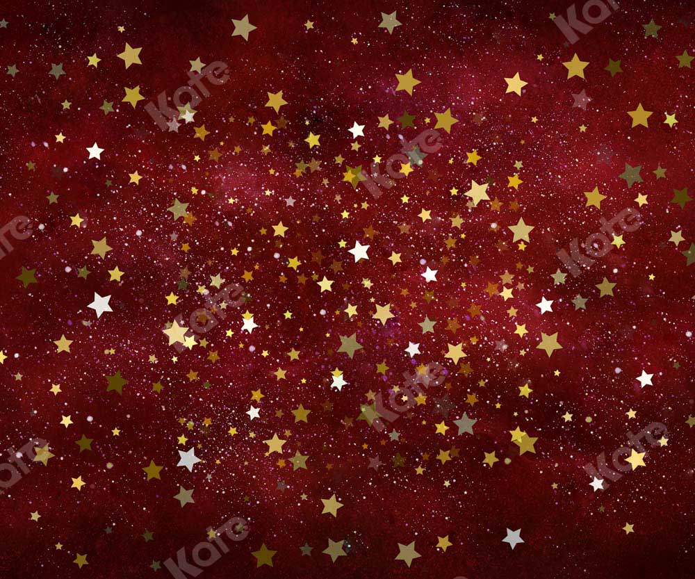 Kateクリスマスの星の赤い背景の写真撮影