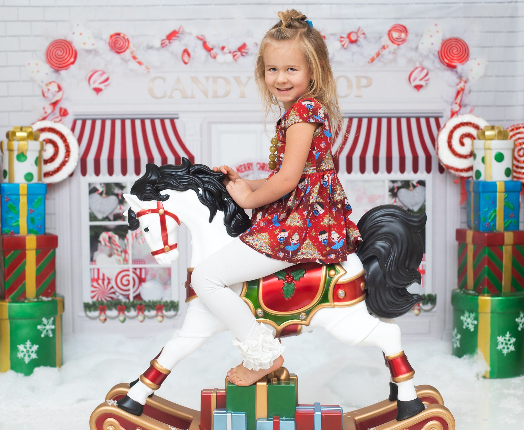 Kate 写真撮影のためのクリスマス菓子店の背景