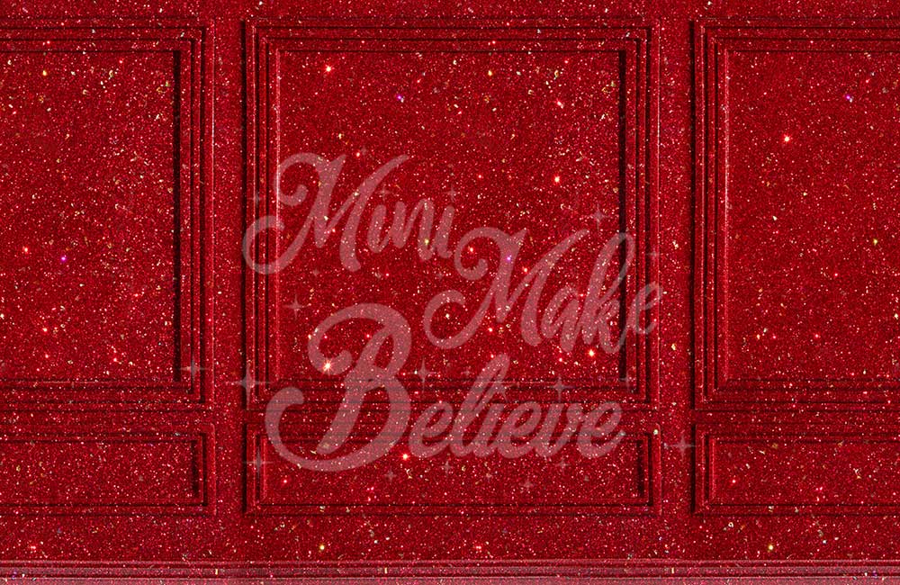 Kate 赤いキラキラの壁の背景Mini MakeBelieve設計
