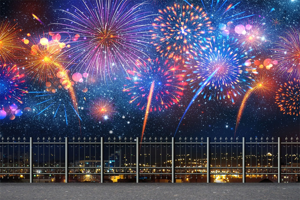 Kate 新年の花火のお祝いの背景
