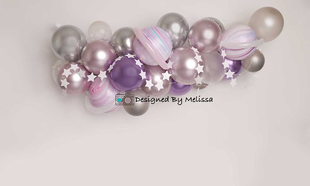 Kate金属の気球の背景ガーランド宇宙雲Melissa King設計