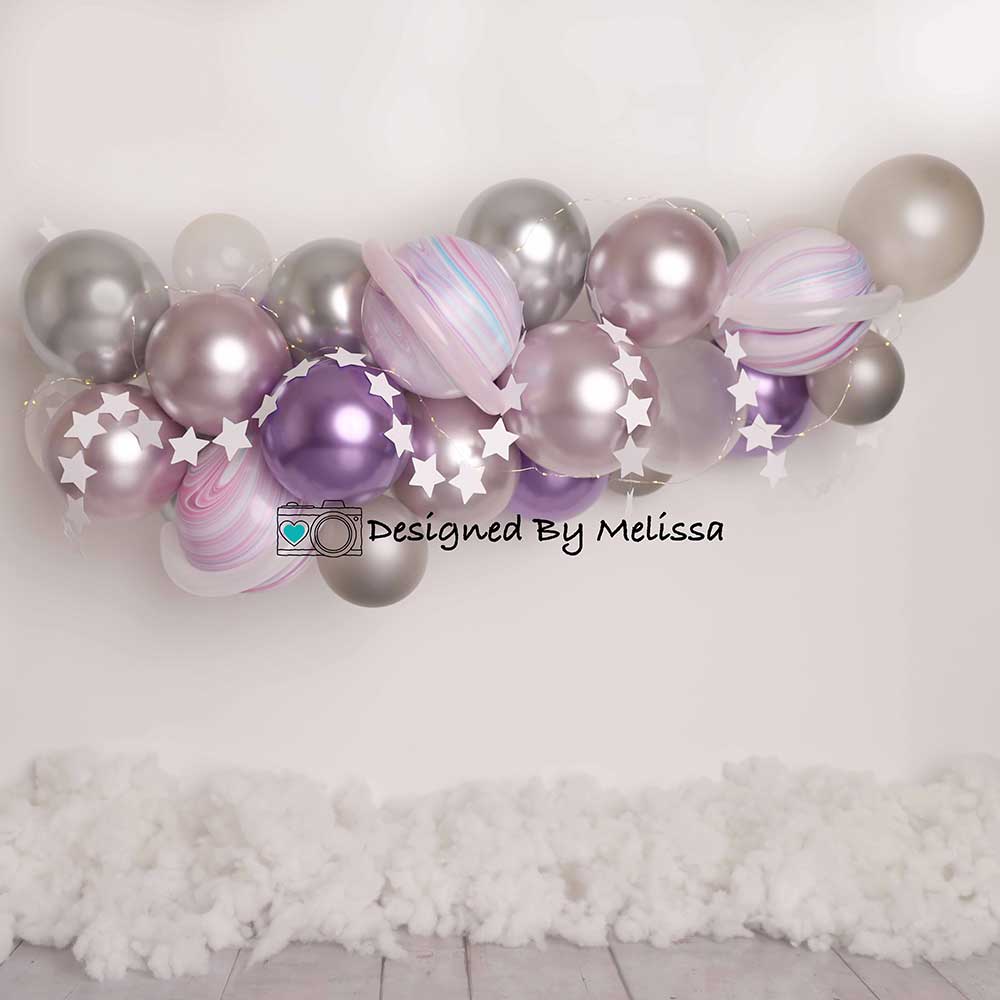 Kate金属の気球の背景ガーランド宇宙雲Melissa King設計