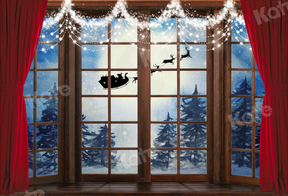 Kate 冬の森の雪のクリスマスの背景Chain Photography設計
