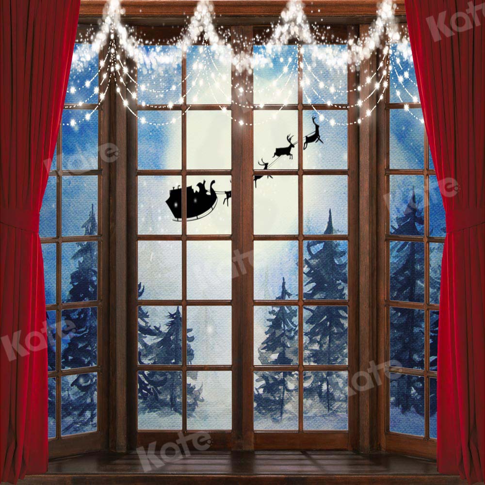 Kate 冬の森の雪のクリスマスの背景Chain Photography設計
