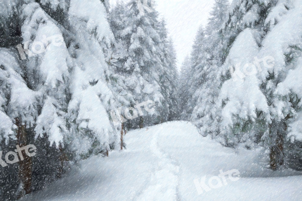 Kate冬の雪の森の背景