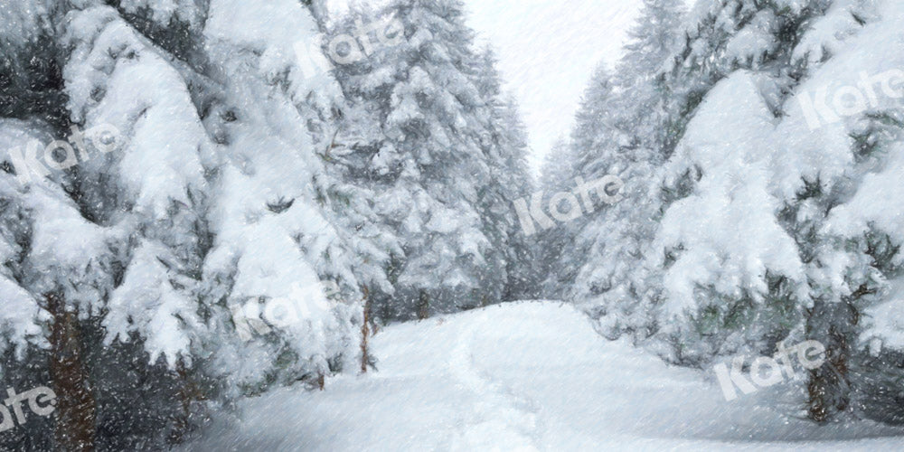 Kate冬の雪の森の背景
