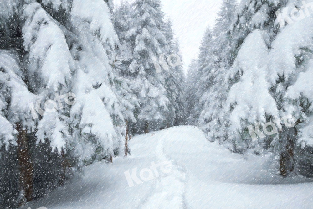 Kate冬の雪の森の背景