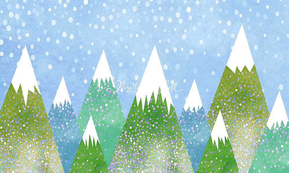 kate少年の山々の背景青緑Krystle Mitchell写真撮影