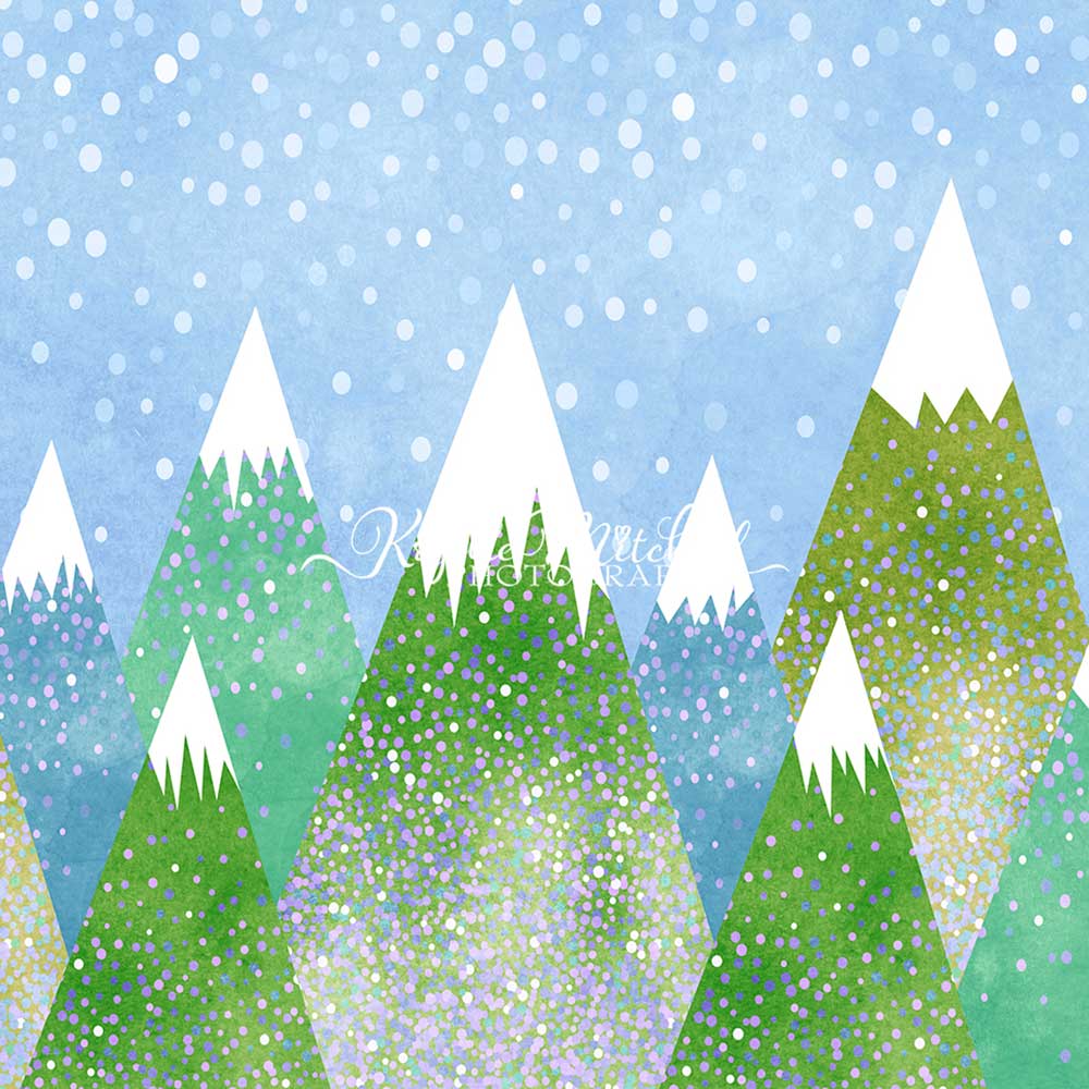 kate少年の山々の背景青緑Krystle Mitchell写真撮影