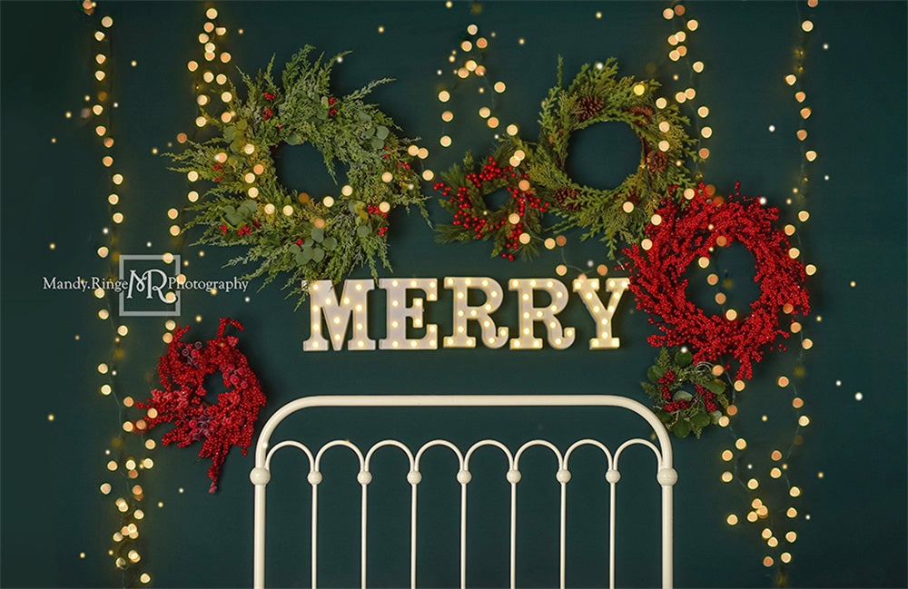 Kateメリークリスマスの背景スパークルヘッドボードMandy Ringe 写真撮影