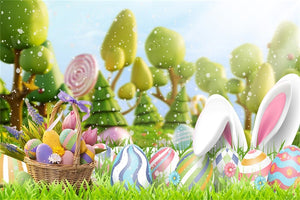 Kate 写真撮影のための春の背景イースターエッグ草原