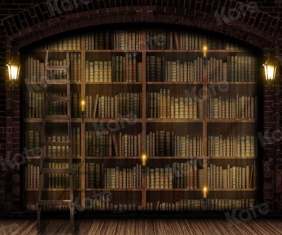 kateヴィンテージ図書館の本の背景