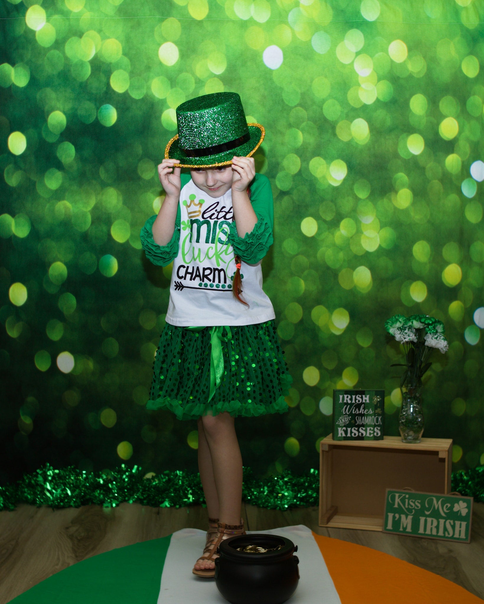 Kate写真撮影のための緑のボケ味の背景