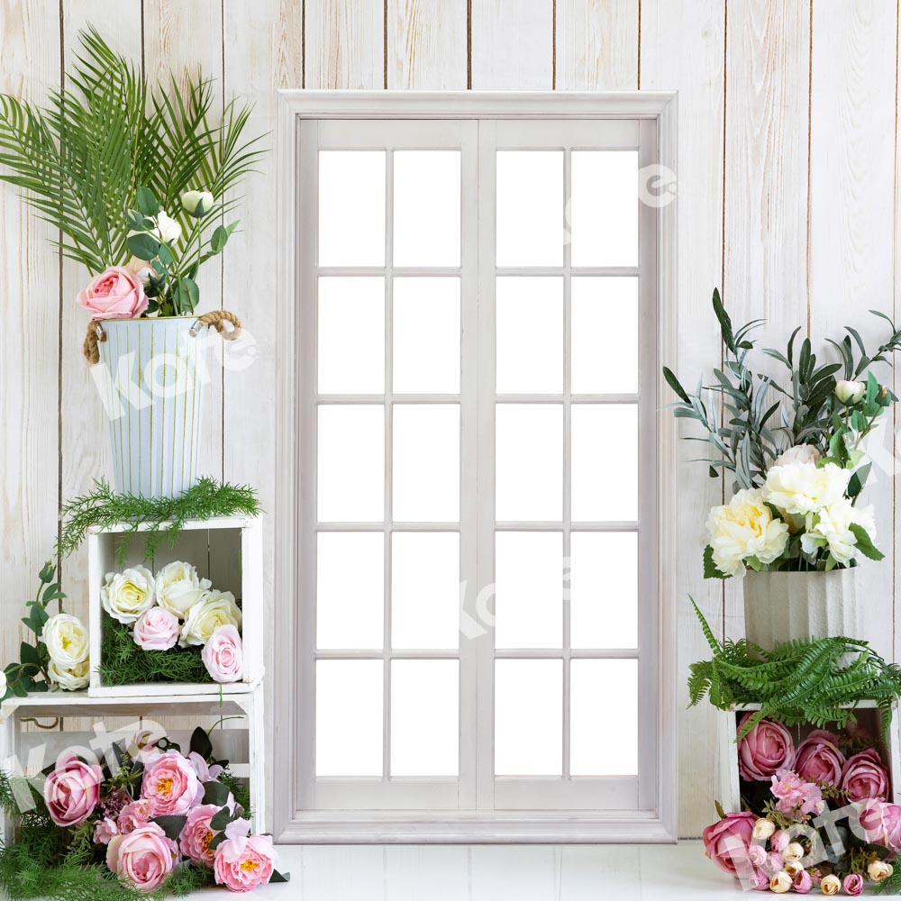 Kate春の花の背景白い窓Emetselch設計
