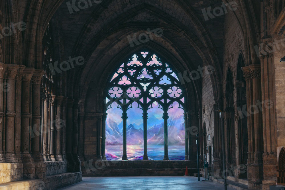 kate写真撮影のためのレトロなインテリア建築の背景アーチ型の風景