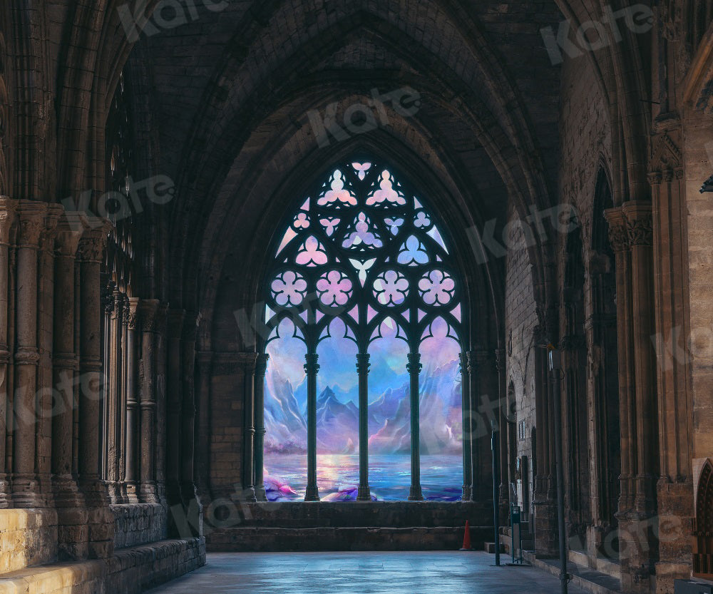 kate写真撮影のためのレトロなインテリア建築の背景アーチ型の風景