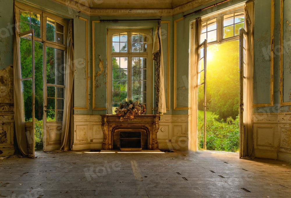 kate写真撮影のためのレトロなインテリア建築背景ウィンドウドア