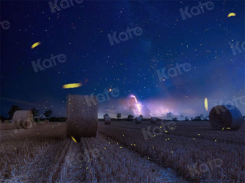 Kate写真撮影のためのフィールドナイトスカイグリッター背景収穫