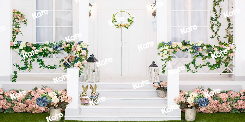 Kate春の芝生の花の背景Chain Photography