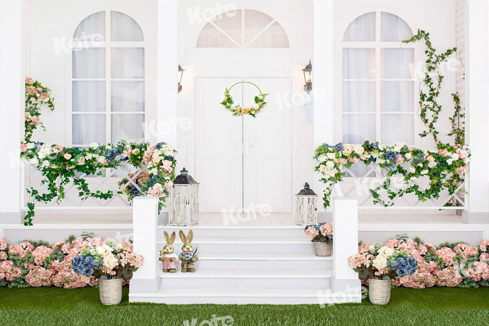 Kate春の芝生の花の背景Chain Photography