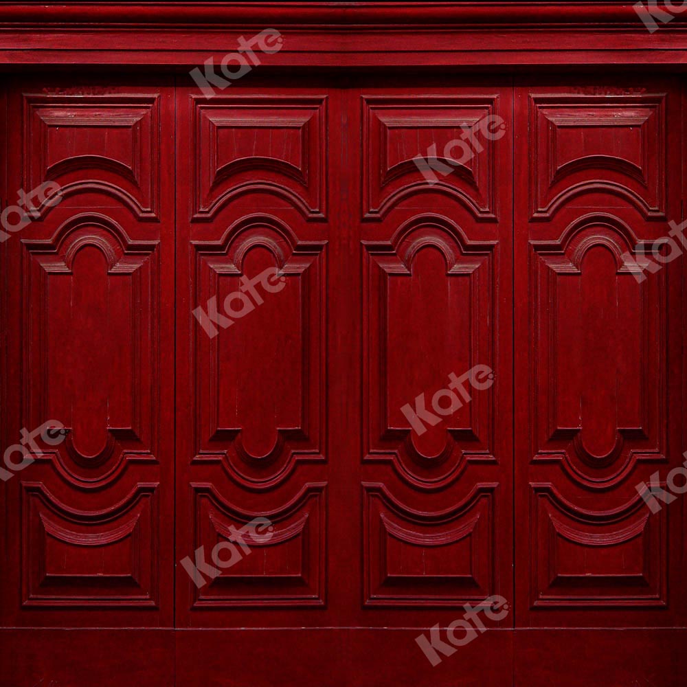 Kat赤いレトロな壁の背景Chain Photography