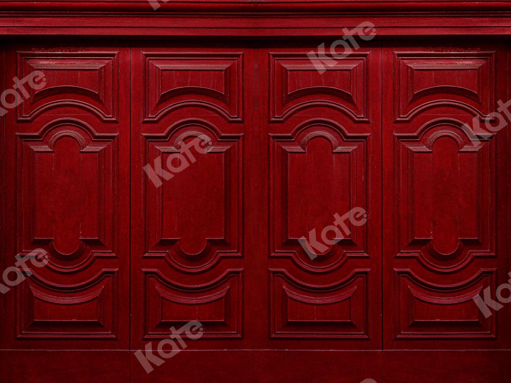 Kat赤いレトロな壁の背景Chain Photography