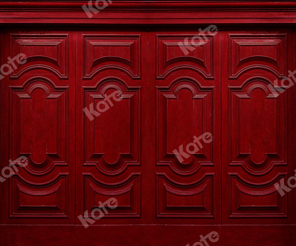 Kat赤いレトロな壁の背景Chain Photography