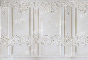 Kate写真撮影のための白いヴィンテージの壁の背景パターン