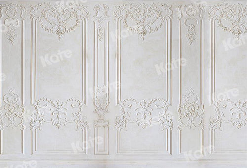 Kate写真撮影のための白いヴィンテージの壁の背景パターン