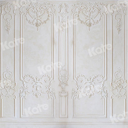 Kate写真撮影のための白いヴィンテージの壁の背景パターン