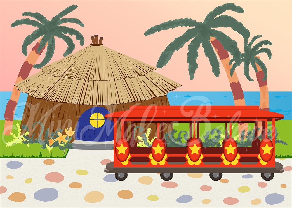 Kate小屋トロリー背景ケーキスマッシュ誕生日Mini MakeBelieve設計