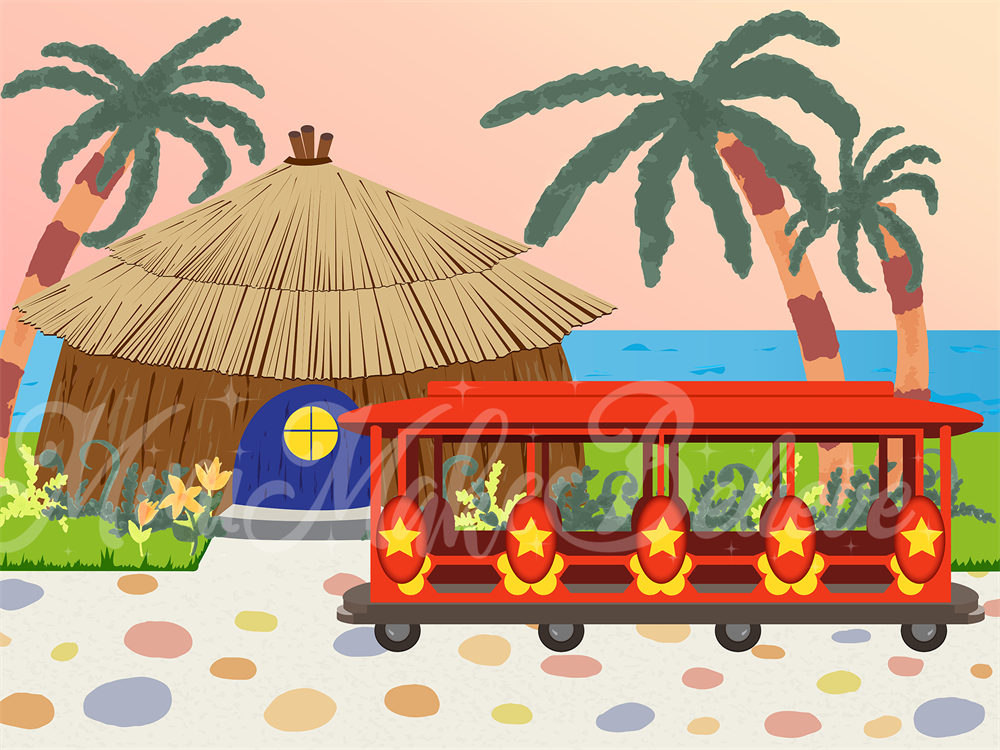 Kate小屋トロリー背景ケーキスマッシュ誕生日Mini MakeBelieve設計