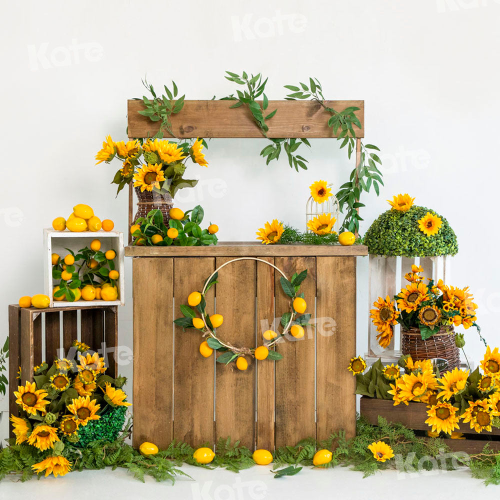 Kate夏のひまわりレモンの背景Uta Mueller設計