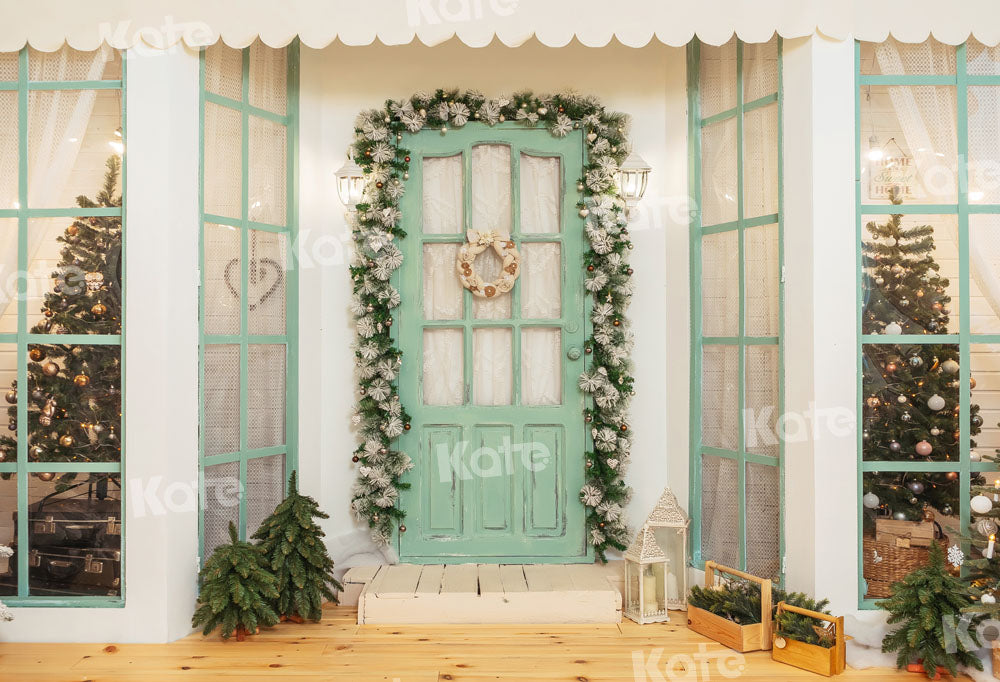 Kat居心地の良いクリスマスウィンドウの背景Chain Photography