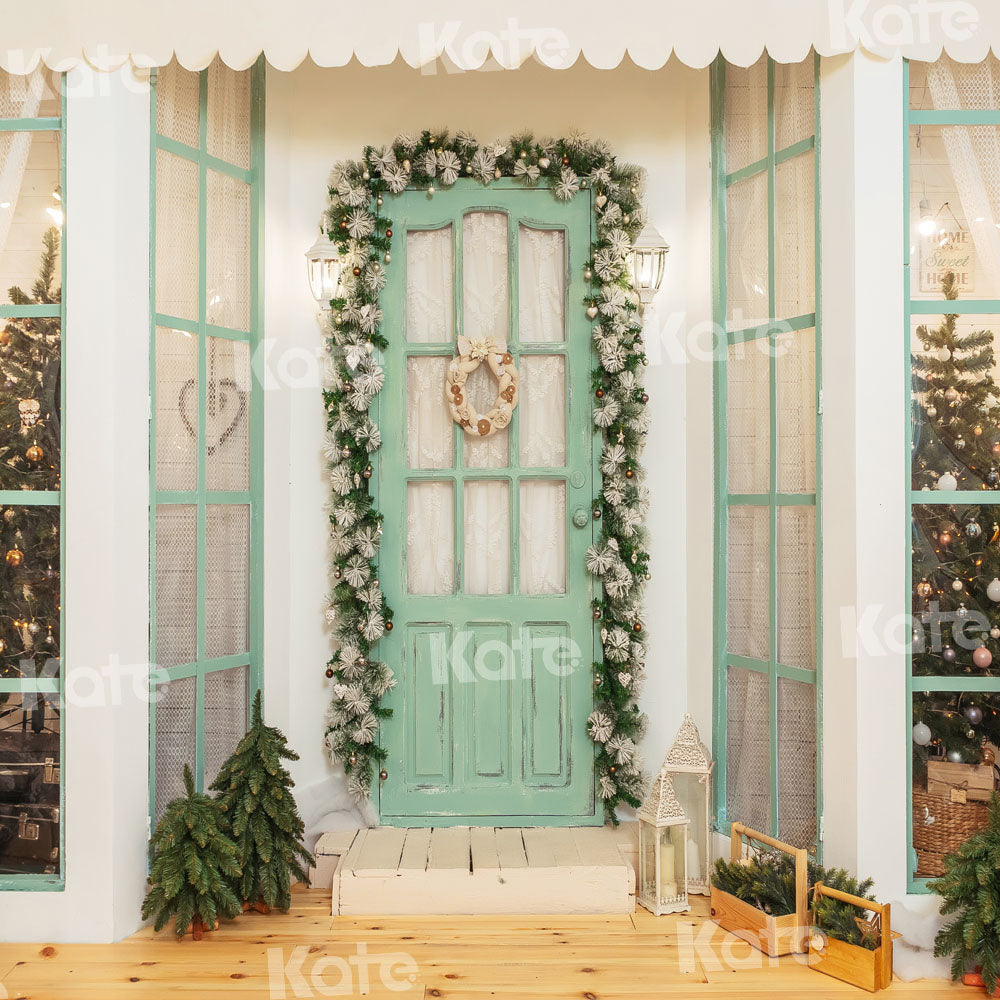 Kat居心地の良いクリスマスウィンドウの背景Chain Photography