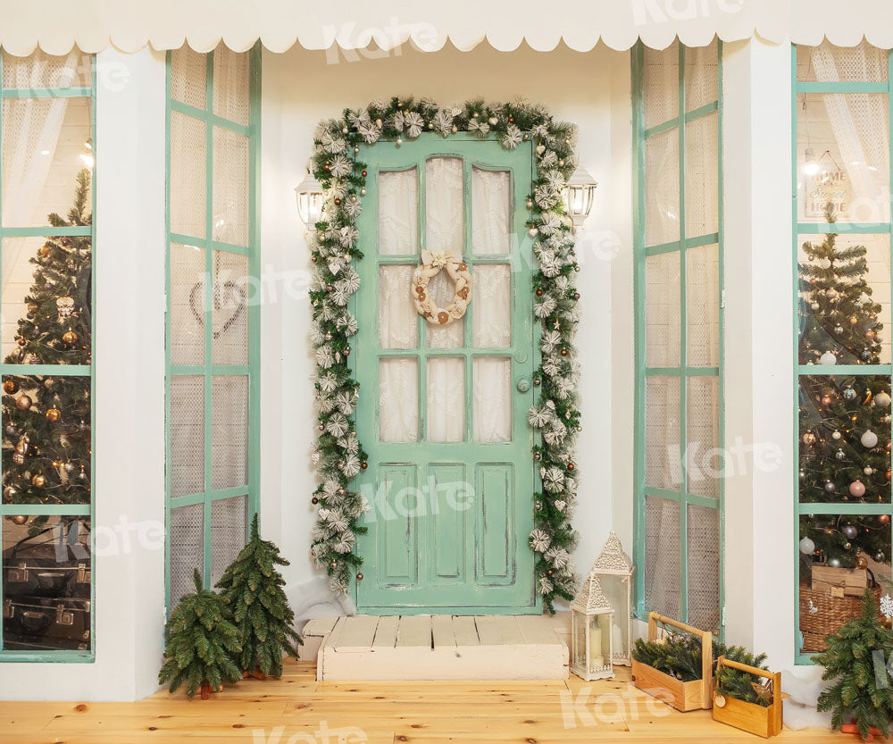 Kat居心地の良いクリスマスウィンドウの背景Chain Photography