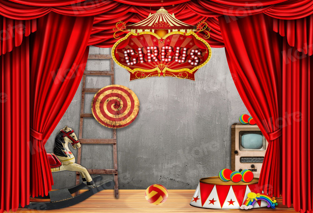 Kate写真撮影のためのサーカスレッドカーテンの背景