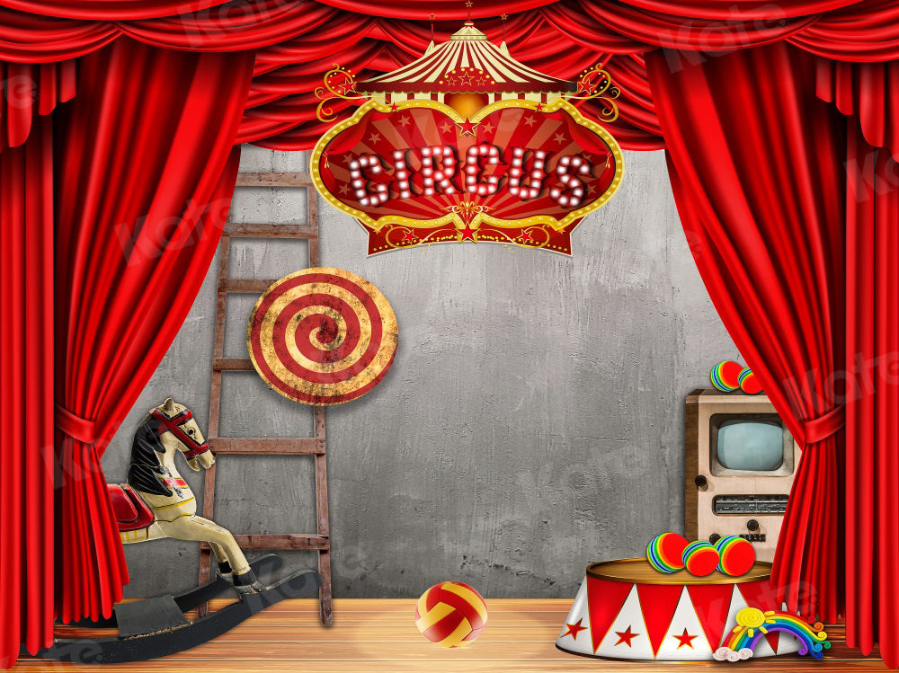 Kate写真撮影のためのサーカスレッドカーテンの背景