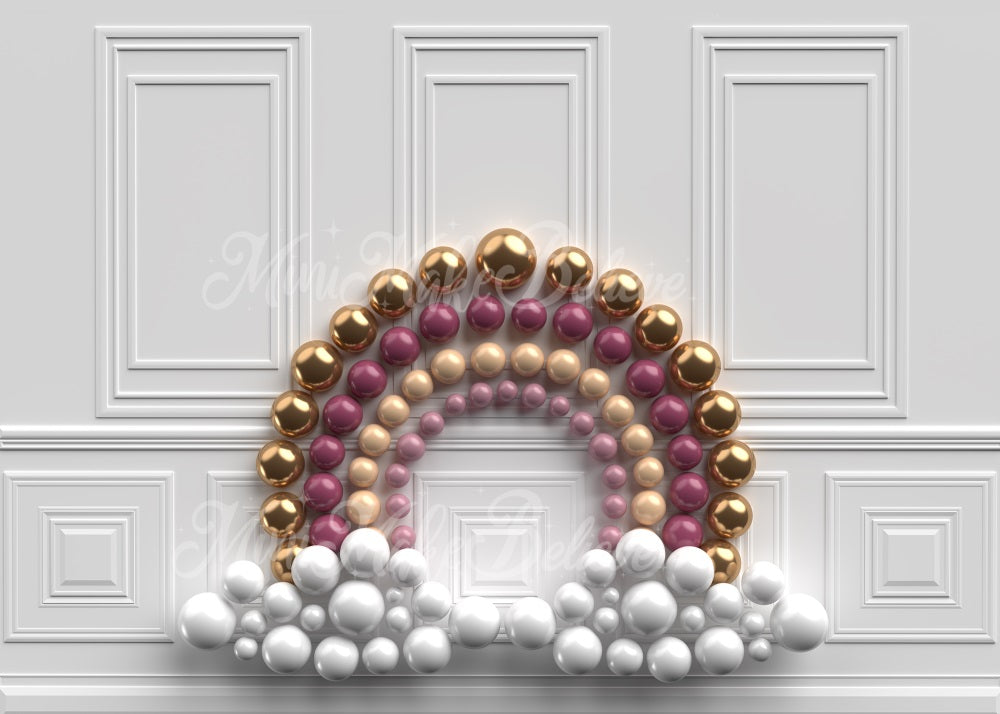 Kateバルーンウォールレインボー背景ケーキスマッシュMini MakeBelieve設計