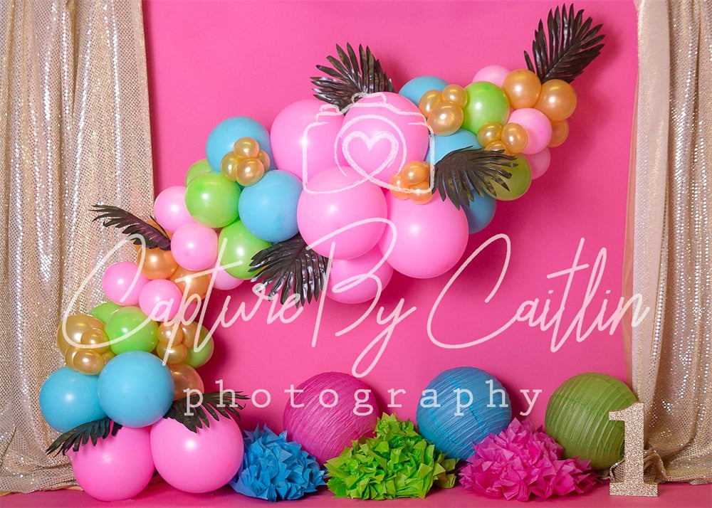 Katハワイアンバルーンガーランドの背景Caitlin Lynchデザイン