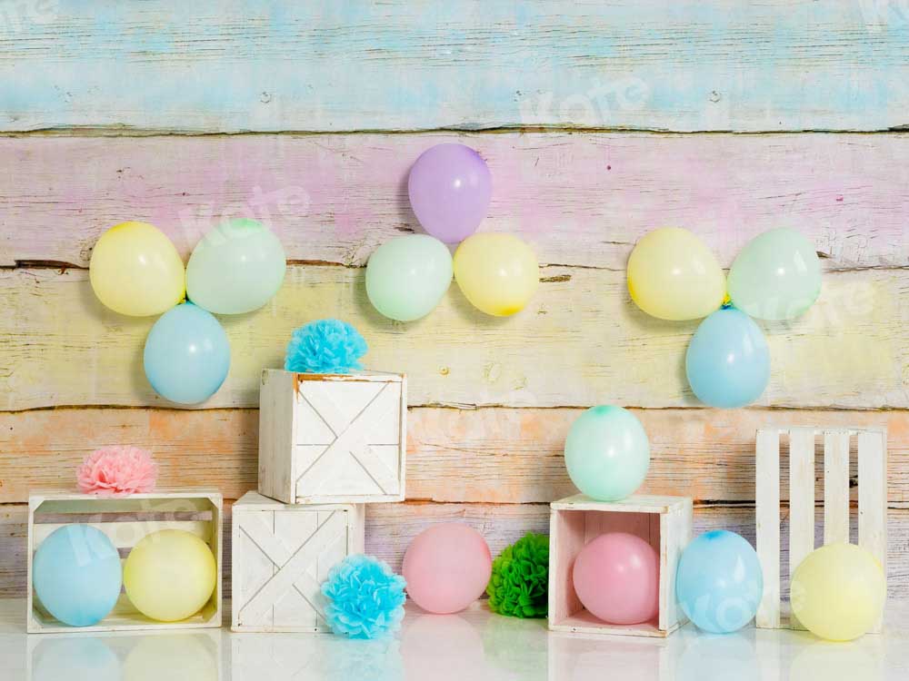 Kate子供たちのカラフルな風船の背景ケーキスマッシュEmetselchデザイン