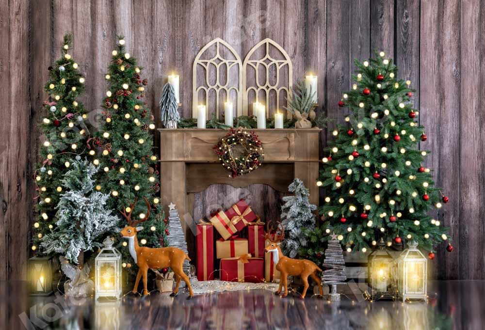 Kateクリスマスツリー木の質感エルクの背景Emetselchデザイン