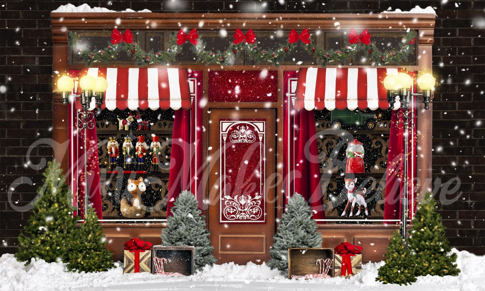 Kate冬ホリデークリスマスレトロ赤いキャンディーおもちゃの背景Mini MakeBelieve設計