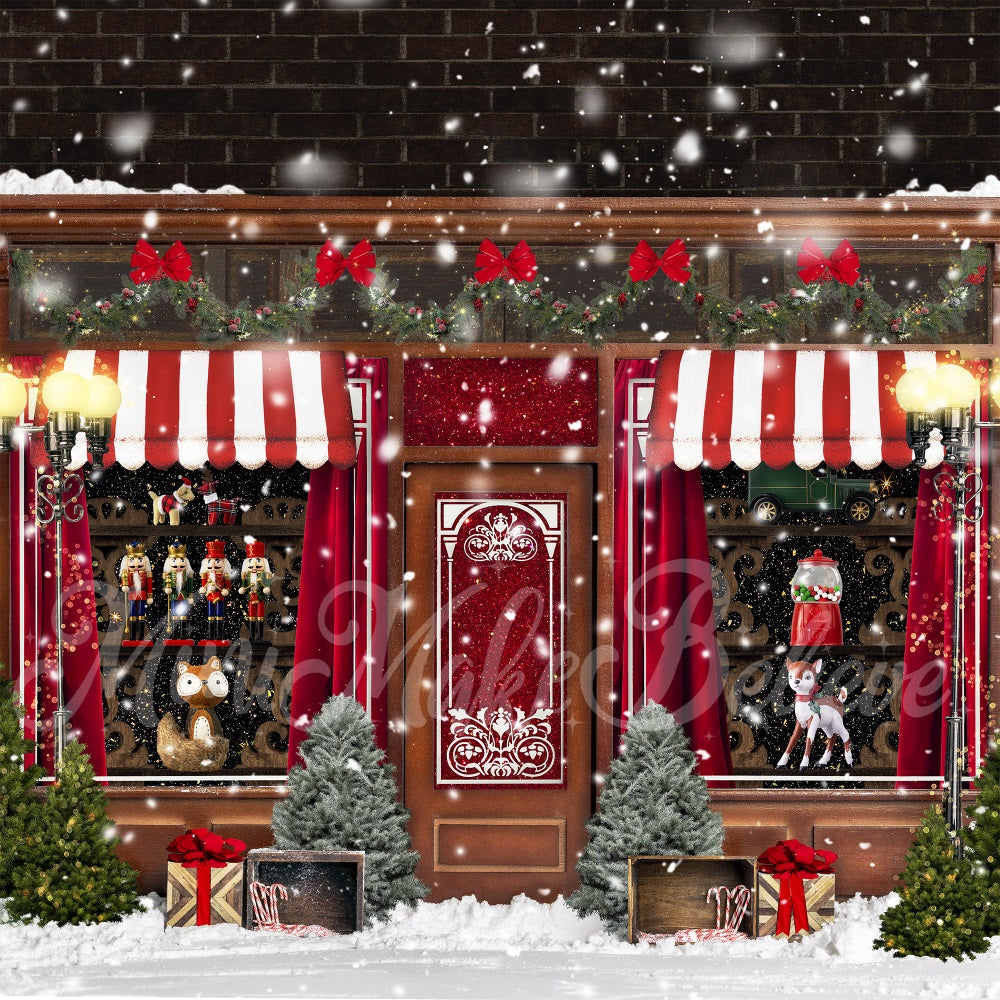 Kate冬ホリデークリスマスレトロ赤いキャンディーおもちゃの背景Mini MakeBelieve設計
